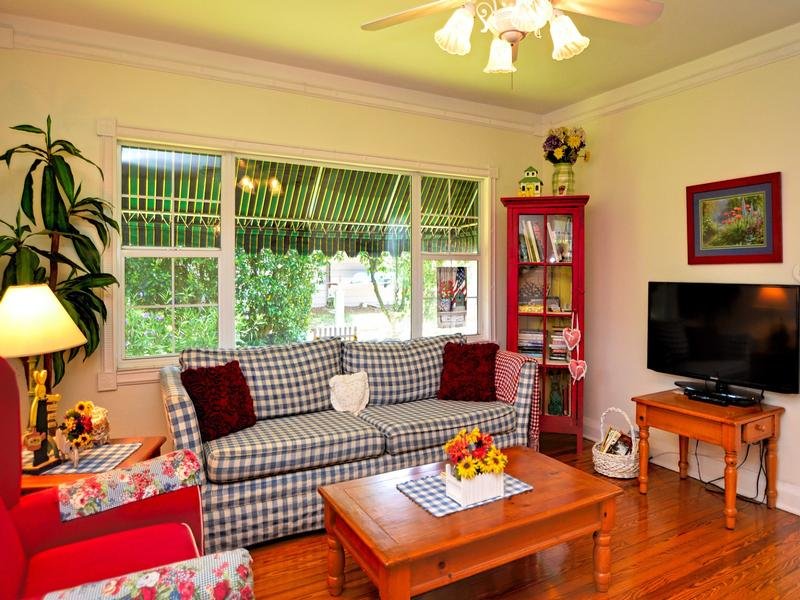 Cozy living room with flat screen TV